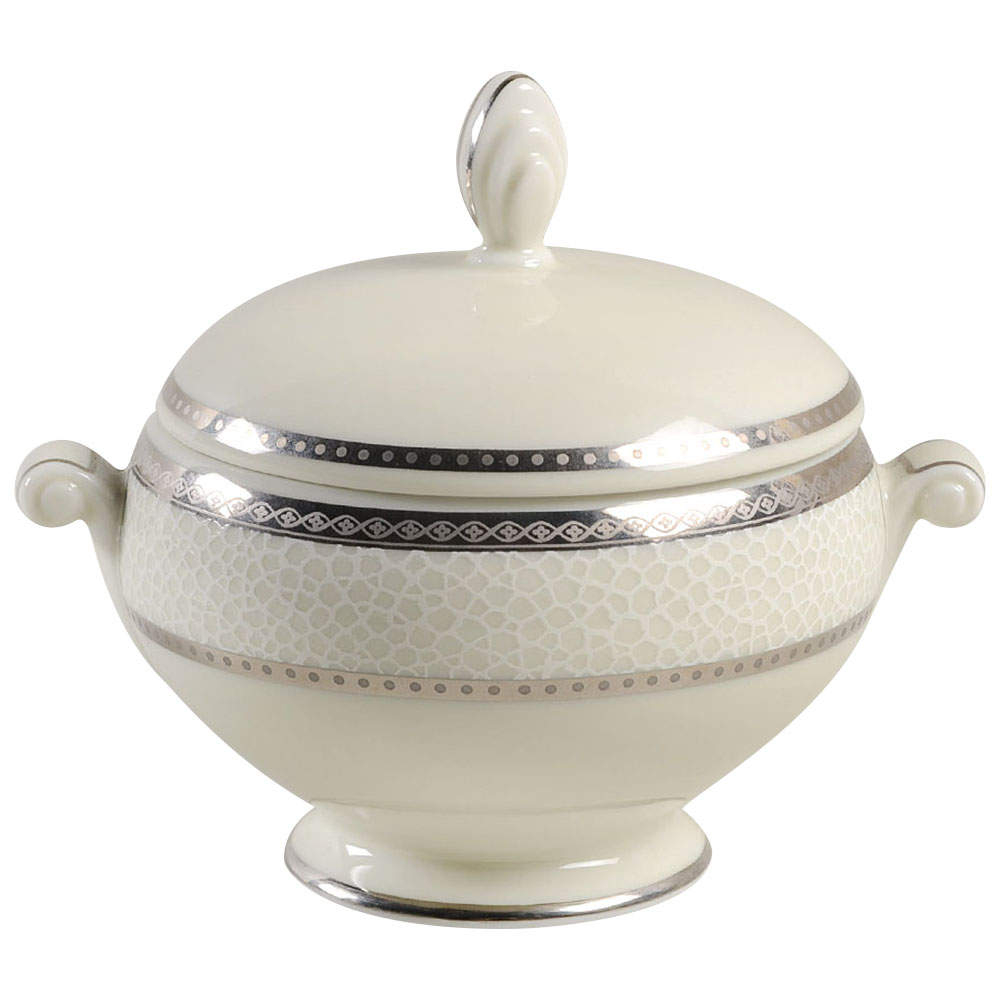 Imperial Flair Platinum Sugar Bowl & Lid by Mikasa-1