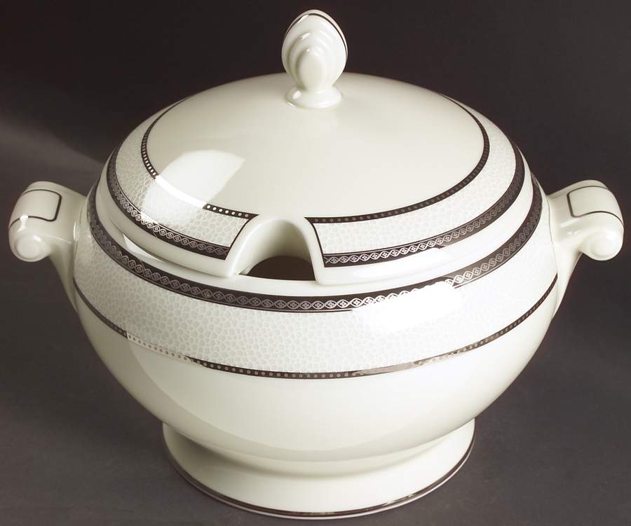 Imperial Flair Platinum Tureen &  Lid by Mikasa-1
