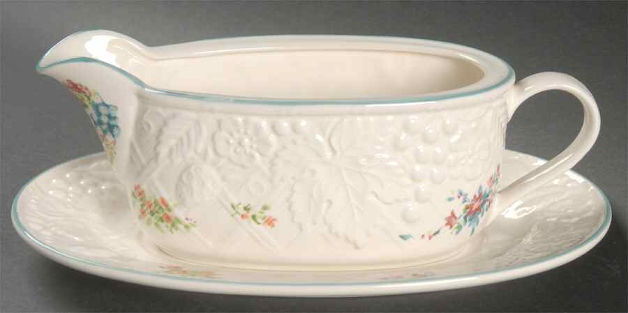 Cottage Vista Gravy Boat & Underplate by Mikasa-1
