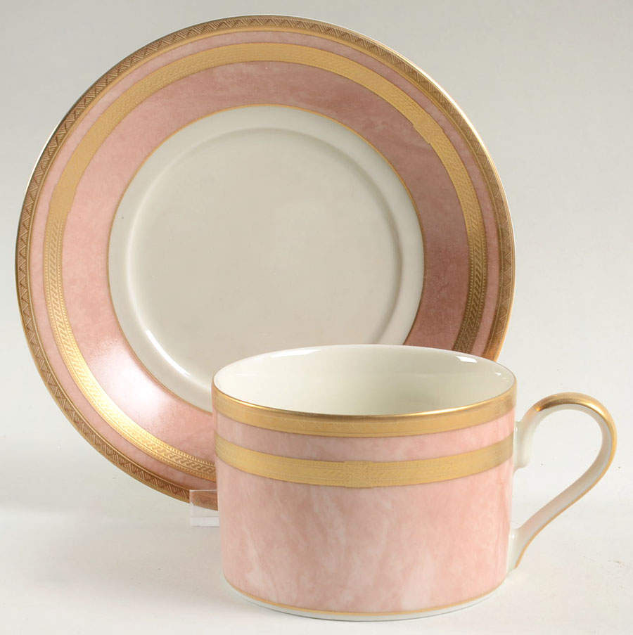 Coral Florentine Flat Cup & Saucer Set by Mikasa-1