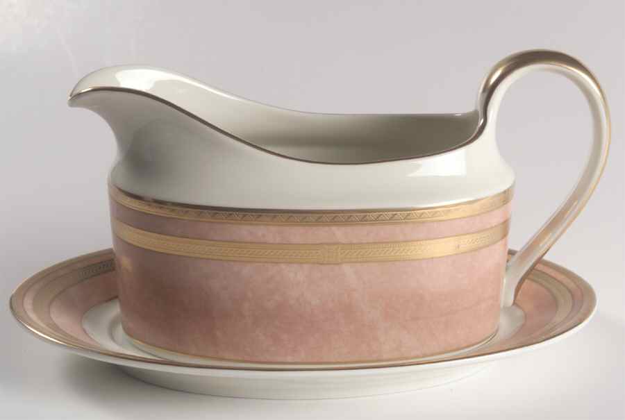 Coral Florentine Gravy Boat & Underplate by Mikasa-1