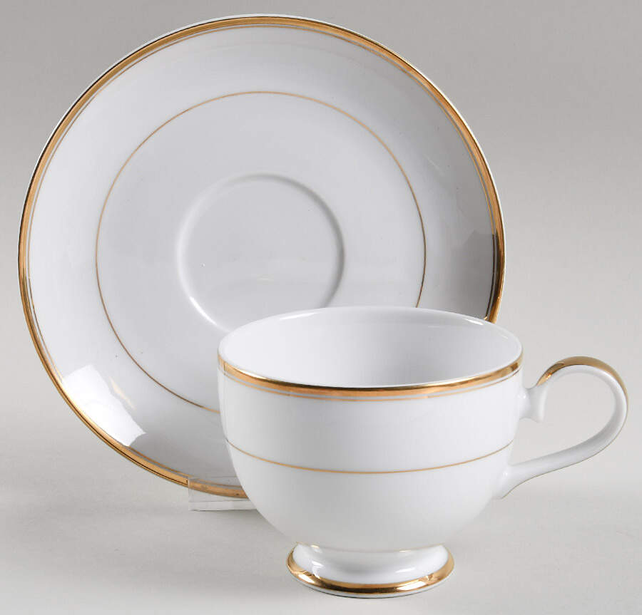 Classic Gold Footed Cup & Saucer Set by Mikasa-1