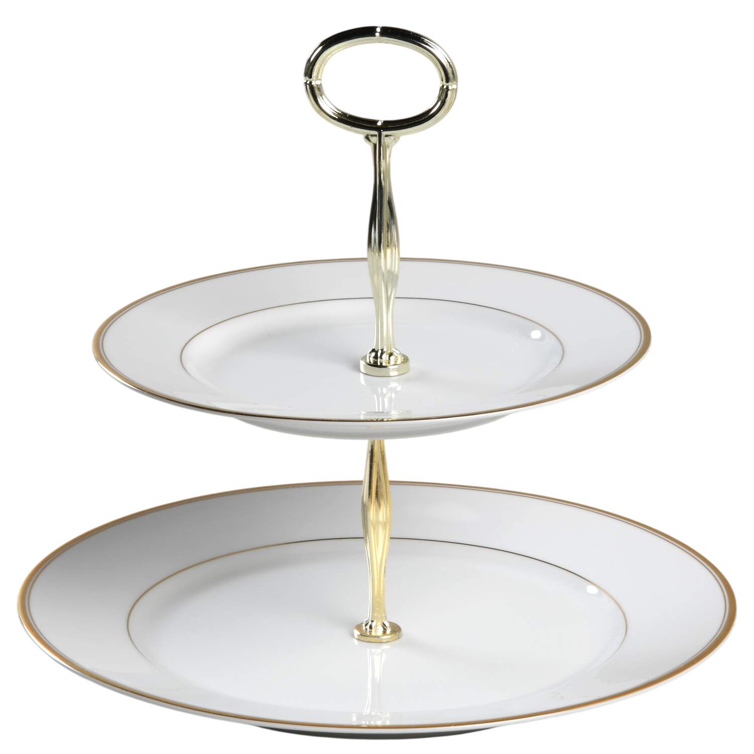 Classic Gold 6 5/8"-10"  2 Tiered Serving Tray (Dp, Sp) HC by Mikasa-1
