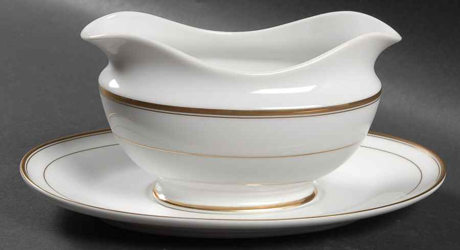 Classic Gold Gravy Boat & Underplate by Mikasa-1