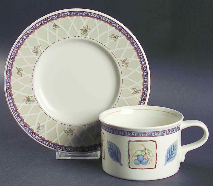 Garden Prose Flat Cup & Saucer Set by Mikasa-1