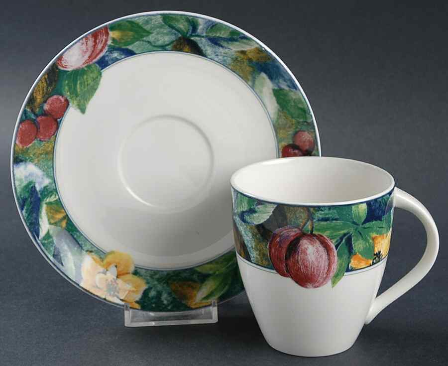 Fruit Collage Flat Cup & Saucer Set by Mikasa-1