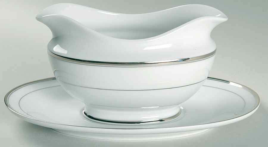 Plaza Platinum Gravy Boat & Underplate by Mikasa-1