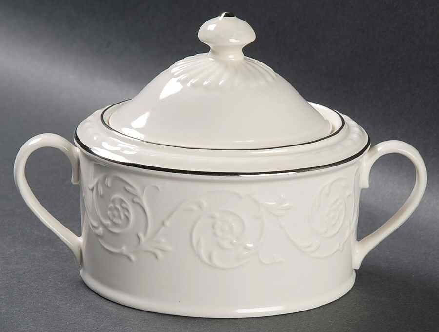 Plaza Platinum Sugar Bowl & Lid by Mikasa-1
