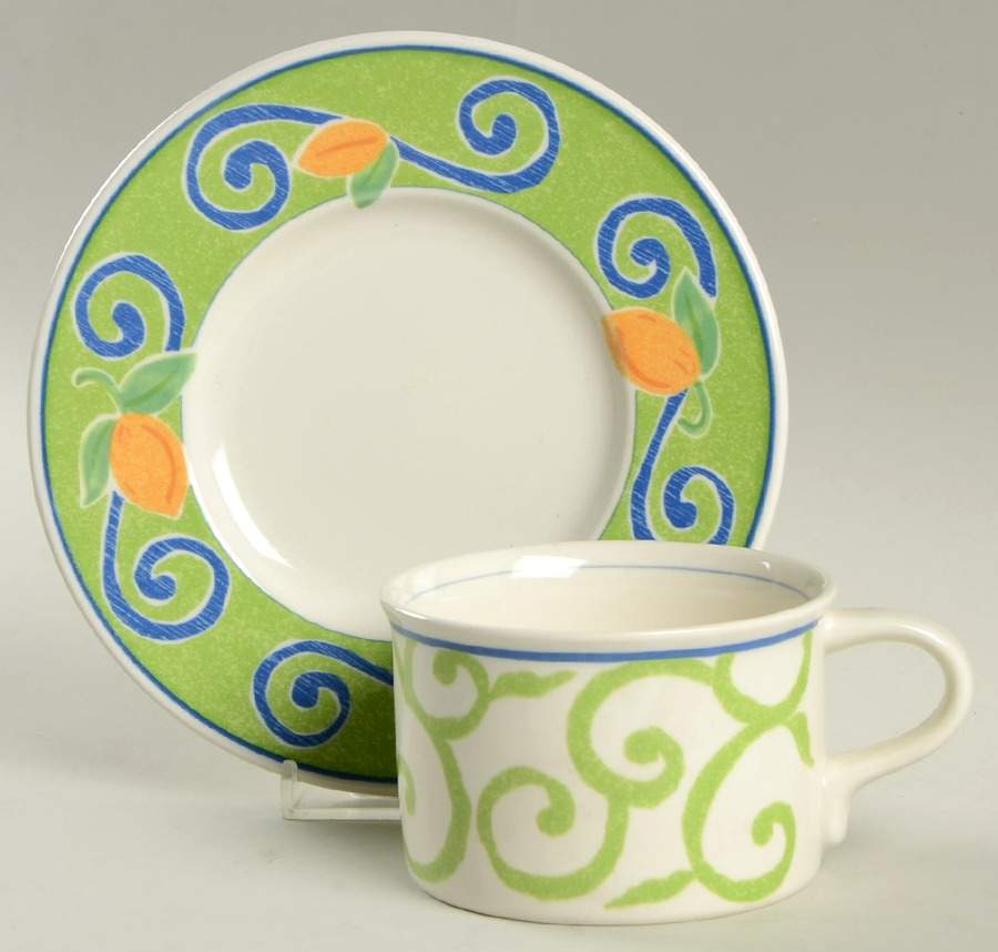 Lemon Fling Flat Cup & Saucer Set by Mikasa-1