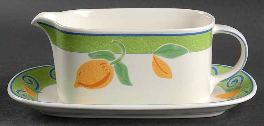 Lemon Fling Gravy Boat & Underplate by Mikasa-1