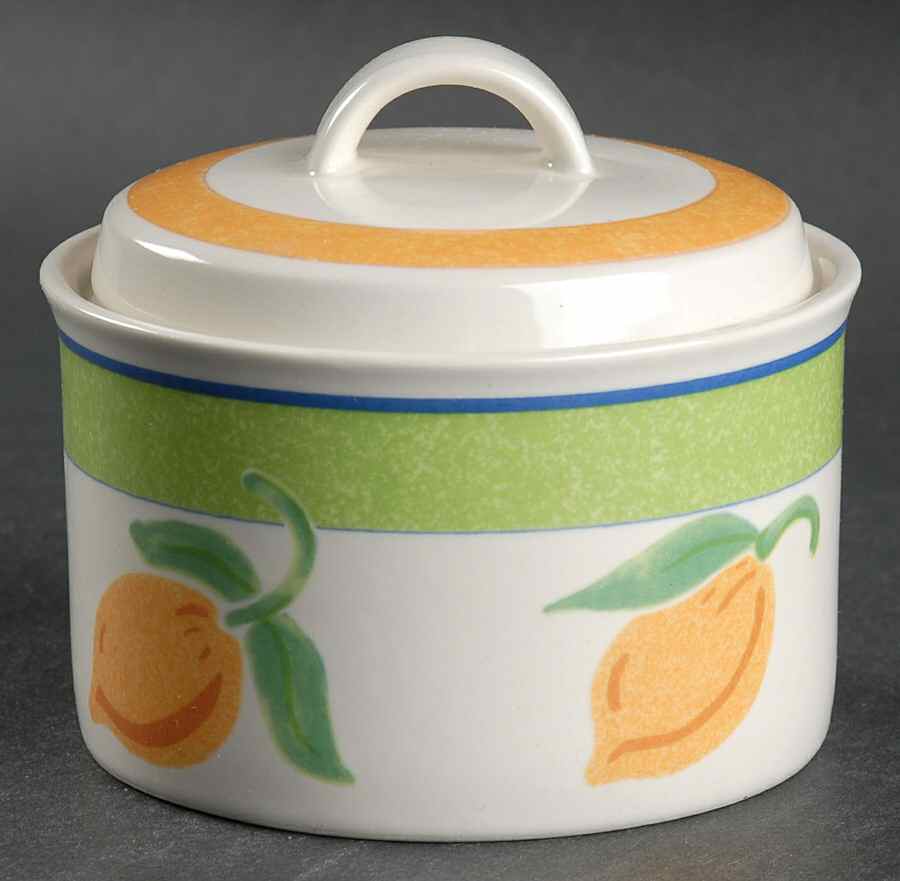 Lemon Fling Sugar Bowl & Lid by Mikasa-1