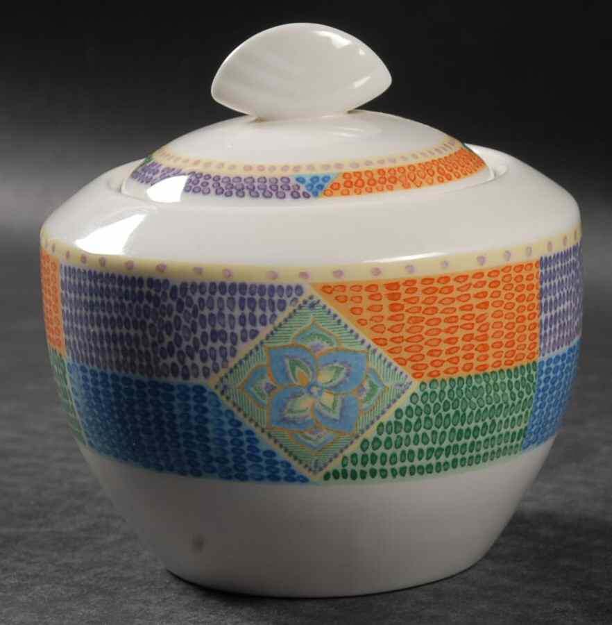 Petit Point Sugar Bowl & Lid by Mikasa-1