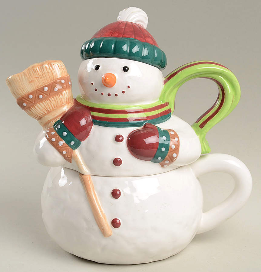 Christmas Wish Sculpted Individual Teapot with Cup by Mikasa-1