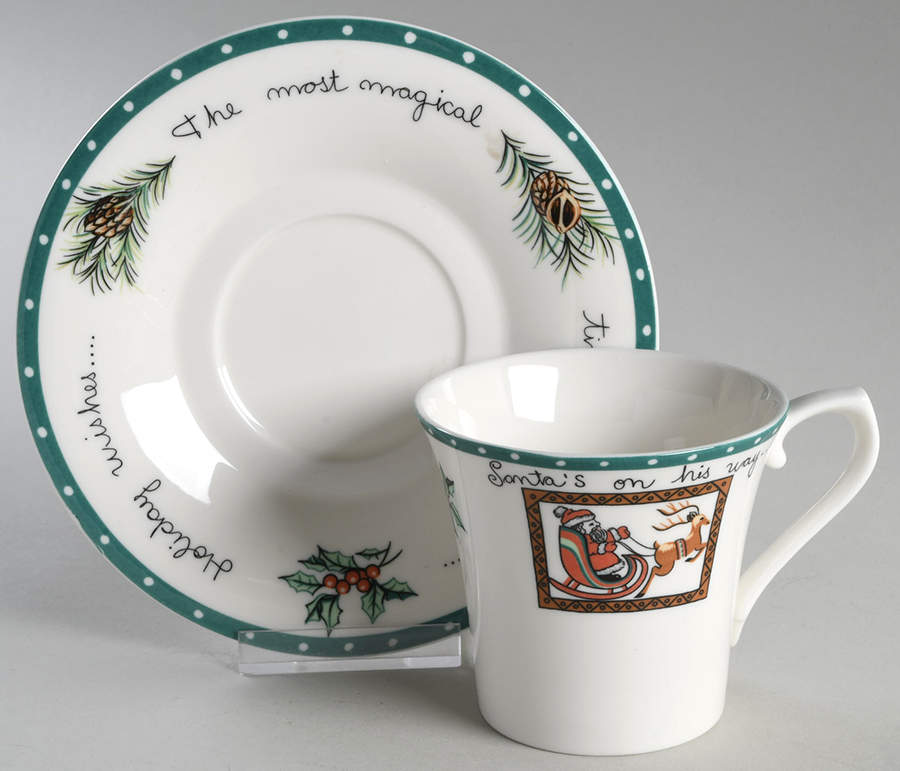 Christmas Wish Flat Cup & Saucer Set by Mikasa-1