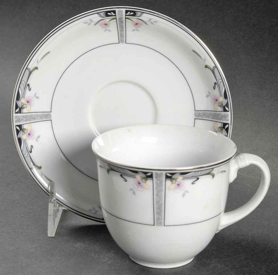 English Estate Flat Cup & Saucer Set by Mikasa-1