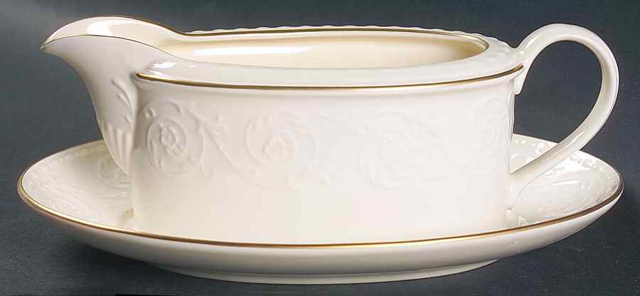 Plaza Gold Gravy Boat & Underplate by Mikasa-1