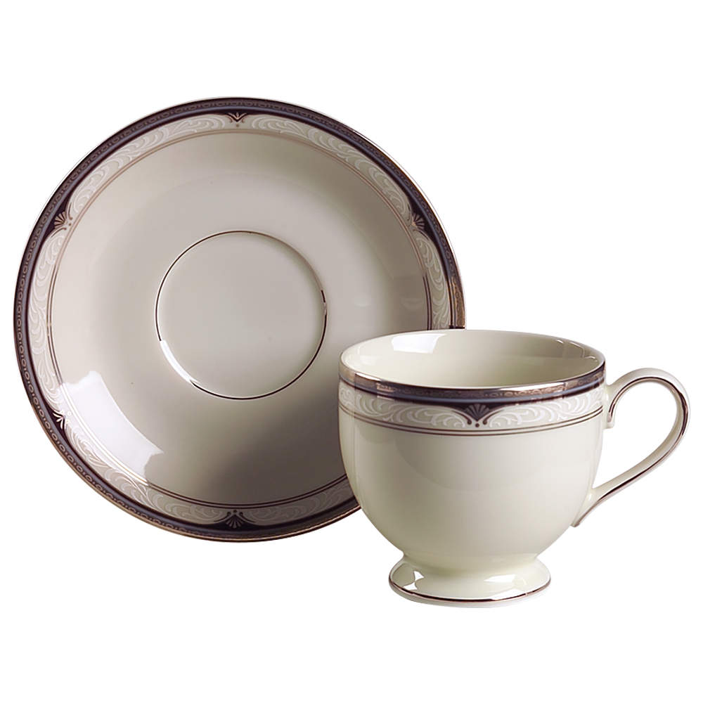 Silver Shells Footed Cup & Saucer Set by Mikasa-1
