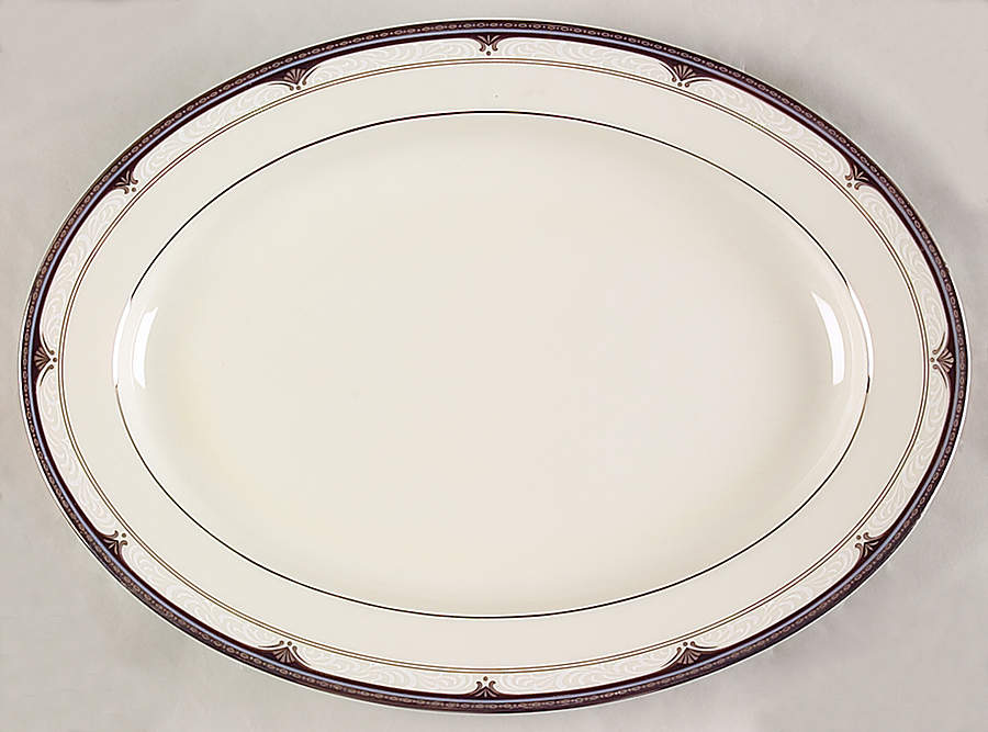 Silver Shells 14" Oval Serving Platter by Mikasa-1