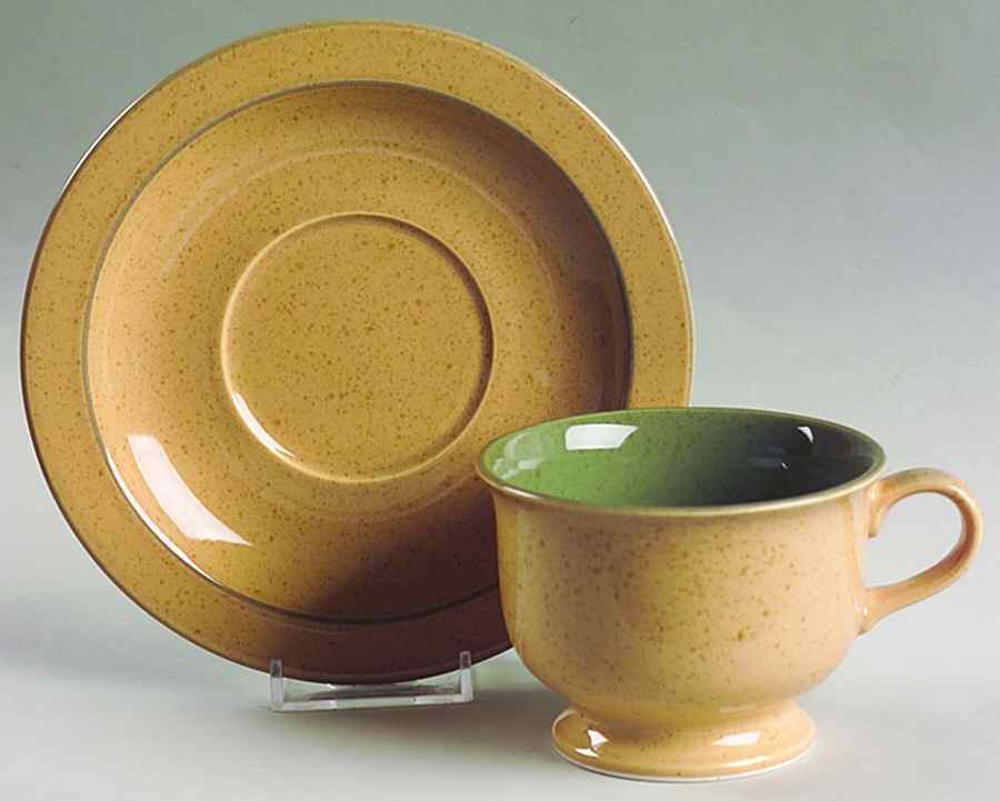 Wheat Footed Cup & Saucer Set by Mikasa-1