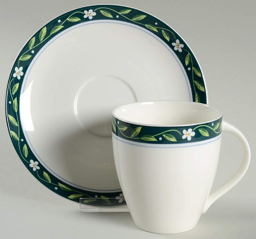 French Vine Flat Cup & Saucer Set by Mikasa-1