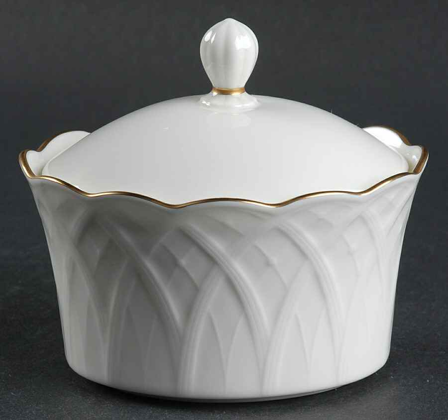 White House Gold Sugar Bowl & Lid by Mikasa-1