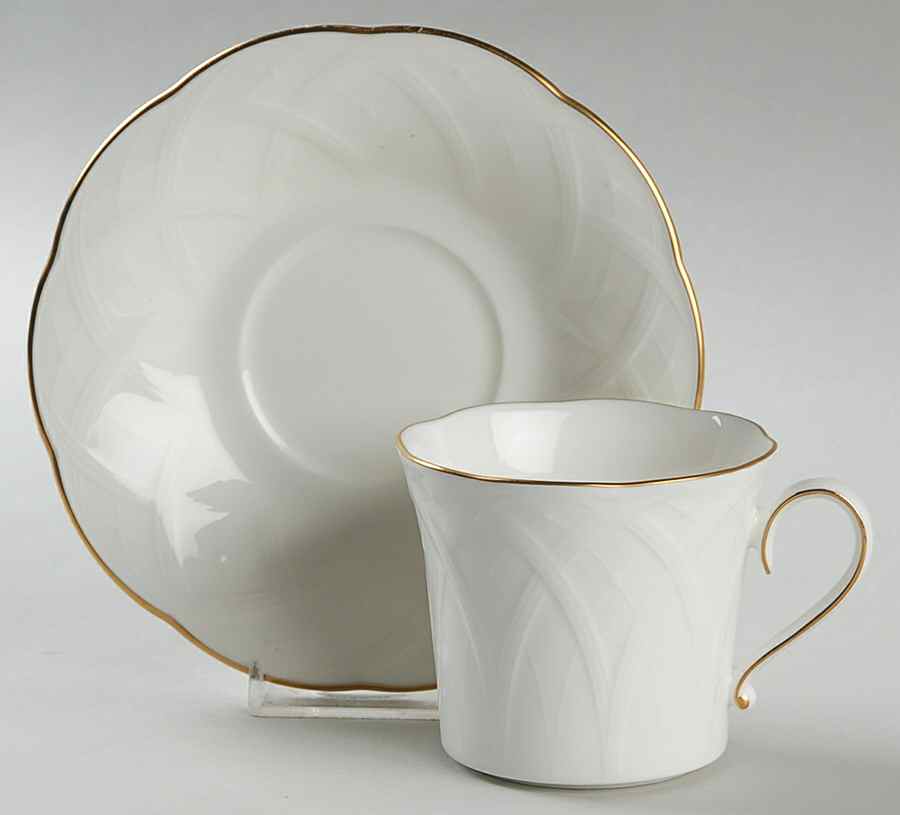 White House Gold Flat Cup & Saucer Set by Mikasa-1