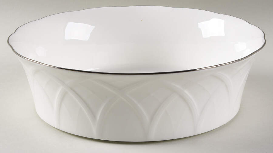 White House Platinum 9" Round Vegetable Bowl by Mikasa-1