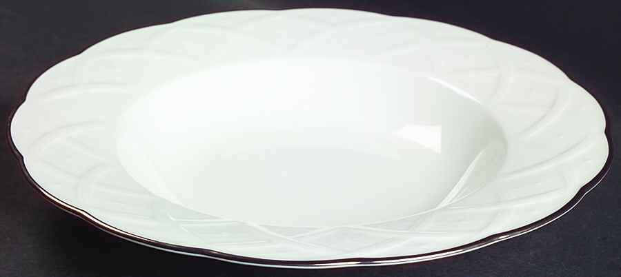 White House Platinum Large Rim Soup Bowl by Mikasa-1