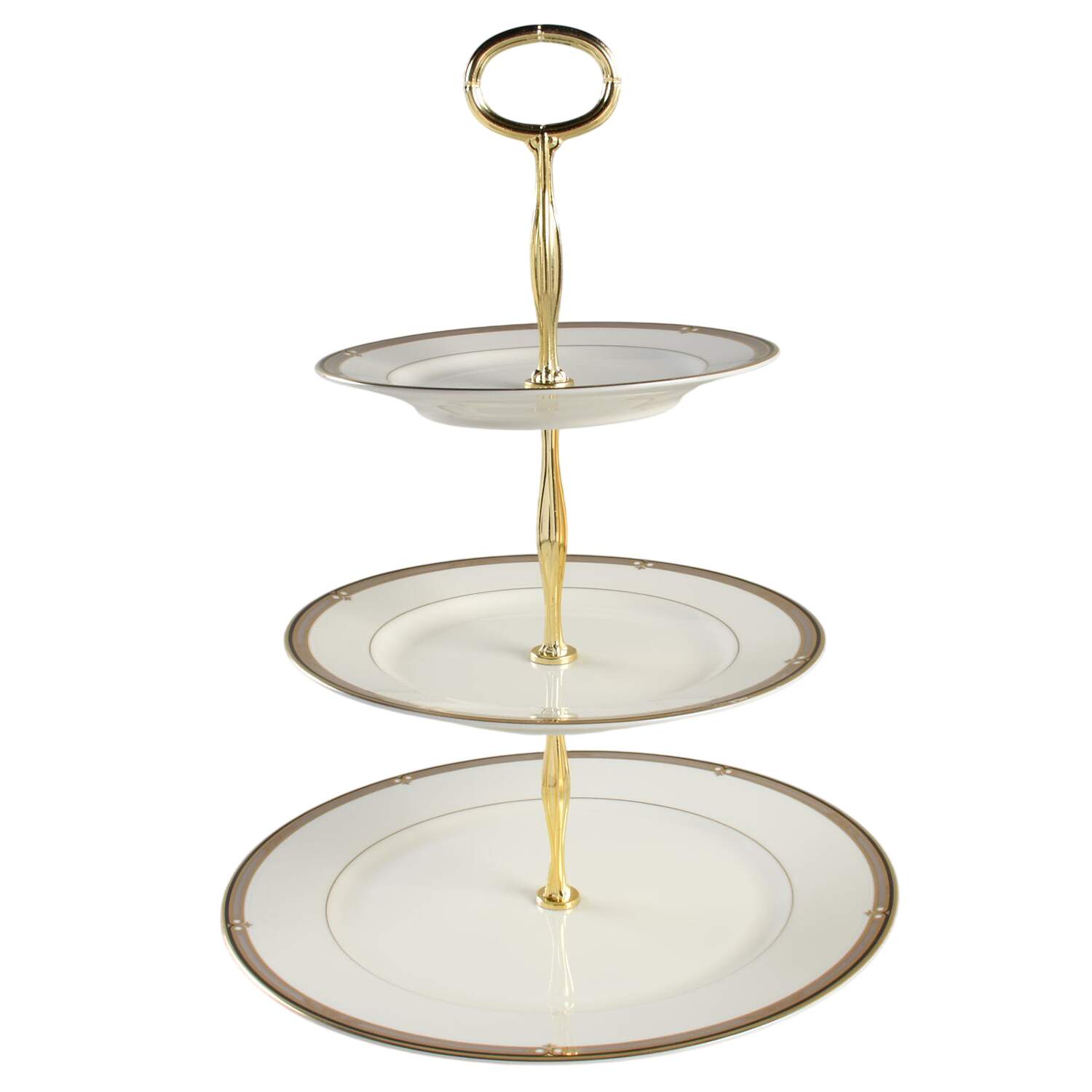 Ebony Circle 13 7/8"-14 1/4" 3-Tiered Serving Tray(DP,SP,BB) HC by Mikasa-1