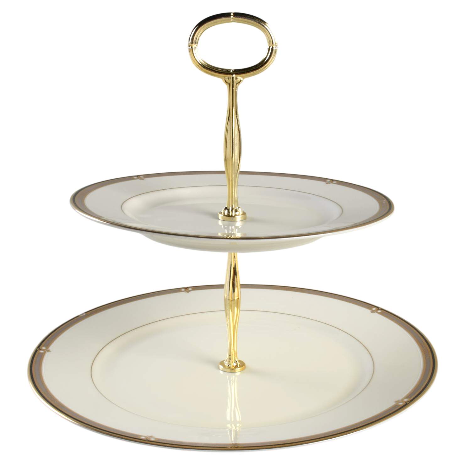 Ebony Circle 6 5/8"-10"  2 Tiered Serving Tray (Dp, Sp) HC by Mikasa-1