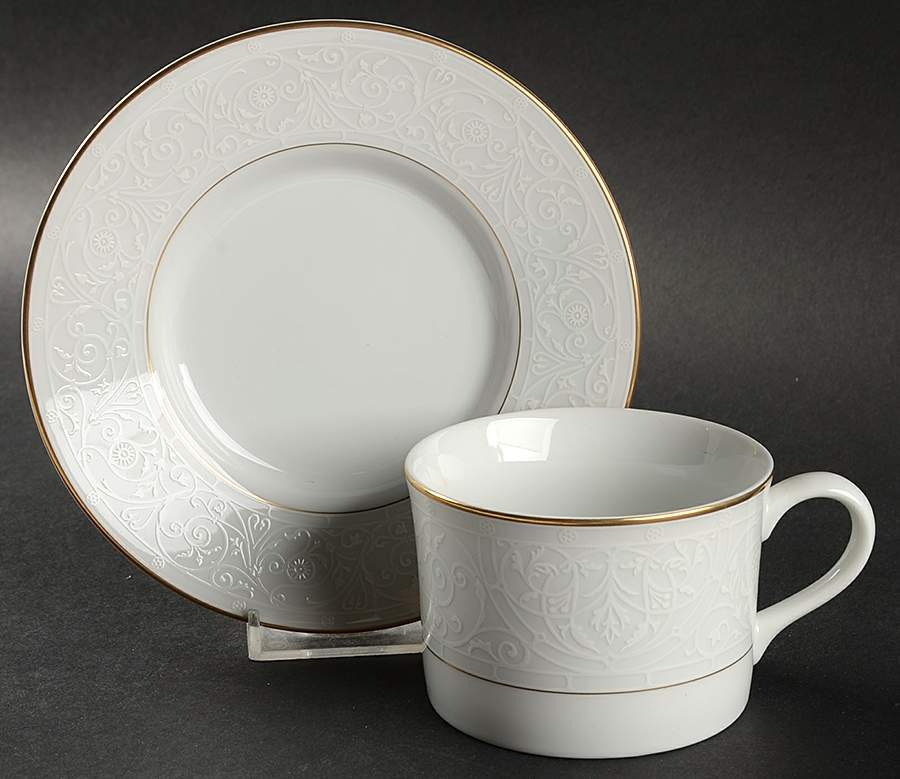 Victorian Lace Flat Cup & Saucer Set by Mikasa-1