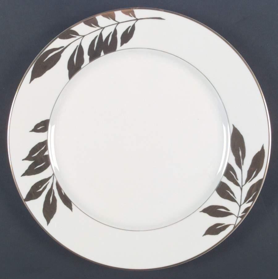 Gold Leaf White Dinner Plate by Mikasa-1