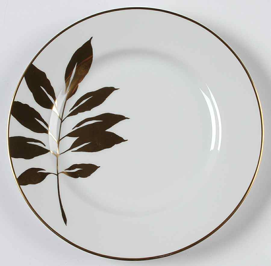 Gold Leaf White Salad Plate by Mikasa-1