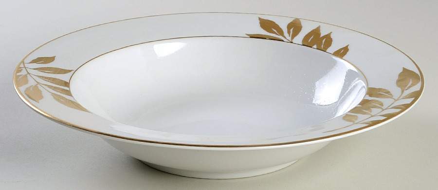 Gold Leaf White 10" Round Vegetable Bowl by Mikasa-1