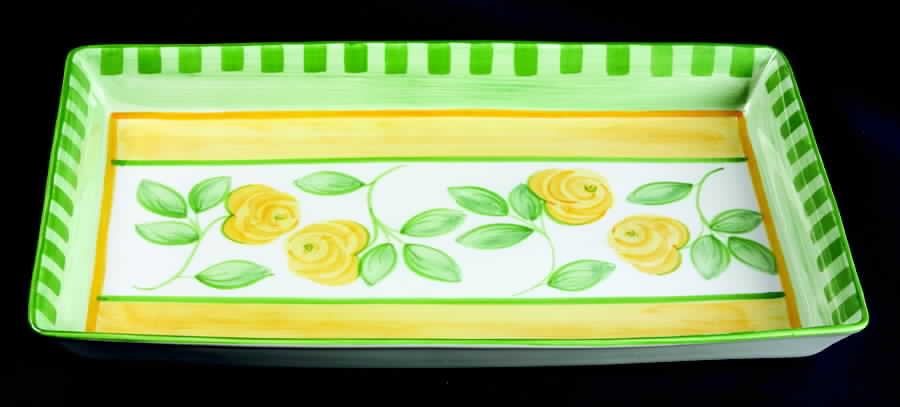 English Rose (Stoneware) 18" Rectangular Tray by Mikasa-1