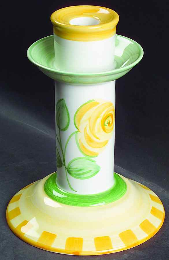 English Rose (Stoneware) 7" Candlestick by Mikasa-1