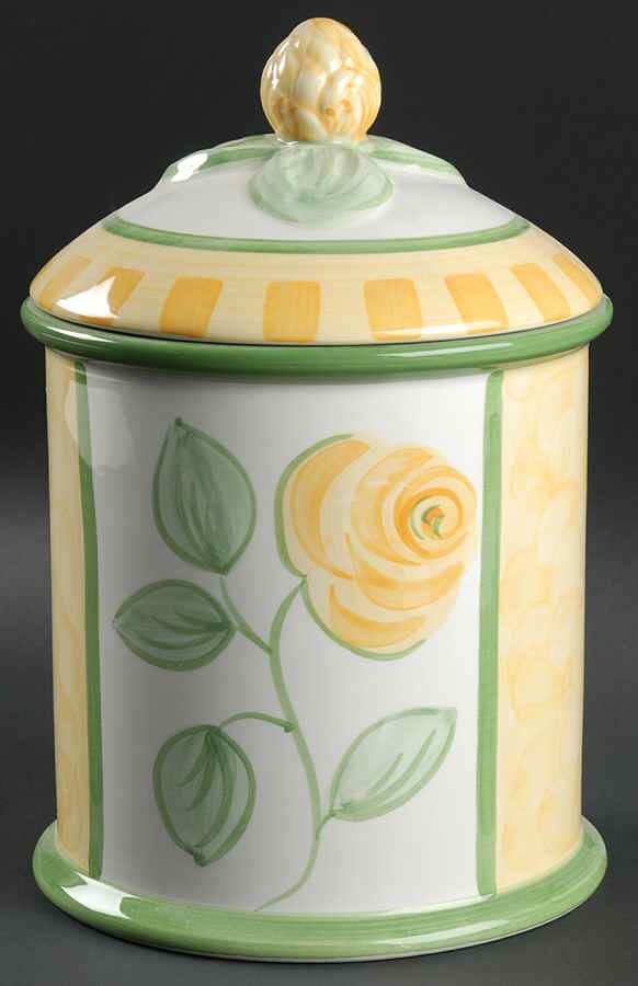 English Rose (Stoneware) Large Canister & Lid by Mikasa-1