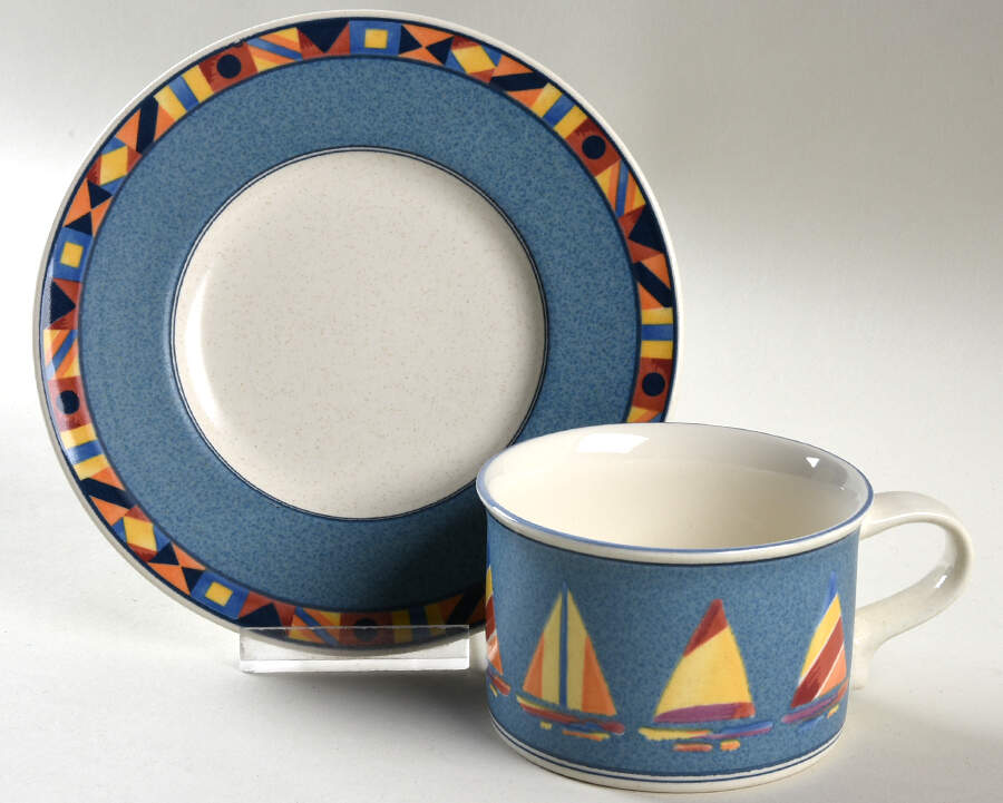 Regatta Flat Cup & Saucer Set by Mikasa-1