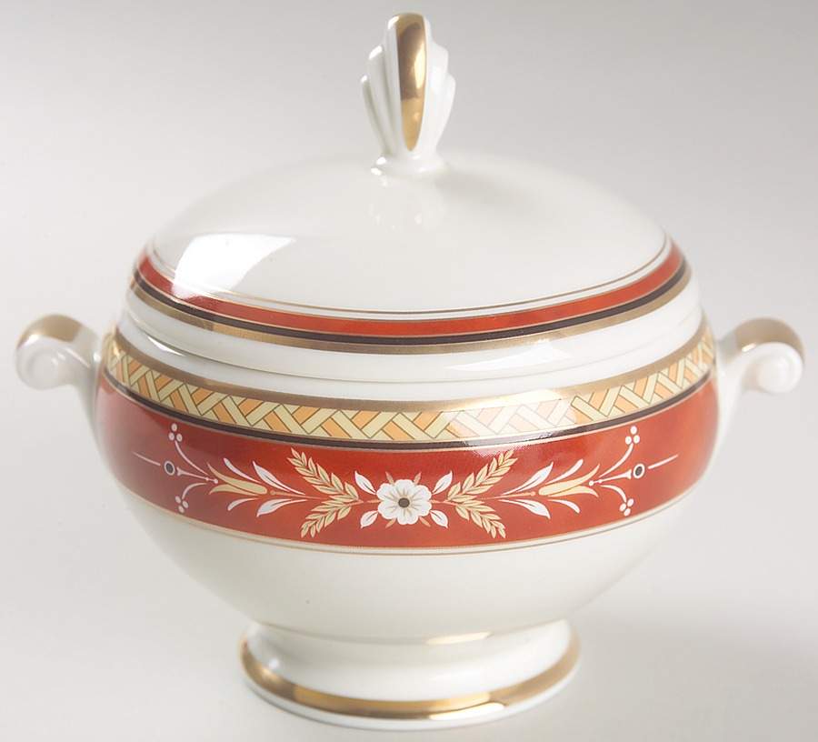 Park Rose Burgundy Sugar Bowl & Lid by Mikasa-1