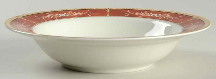Park Rose Burgundy Rim Fruit/Dessert (Sauce) Bowl by Mikasa-1