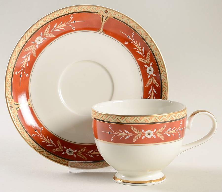 Park Rose Burgundy Footed Cup & Saucer Set by Mikasa-1