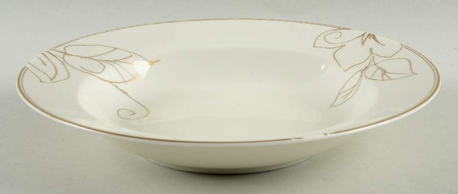 Golden Leaf Rim Soup Bowl by Mikasa-1