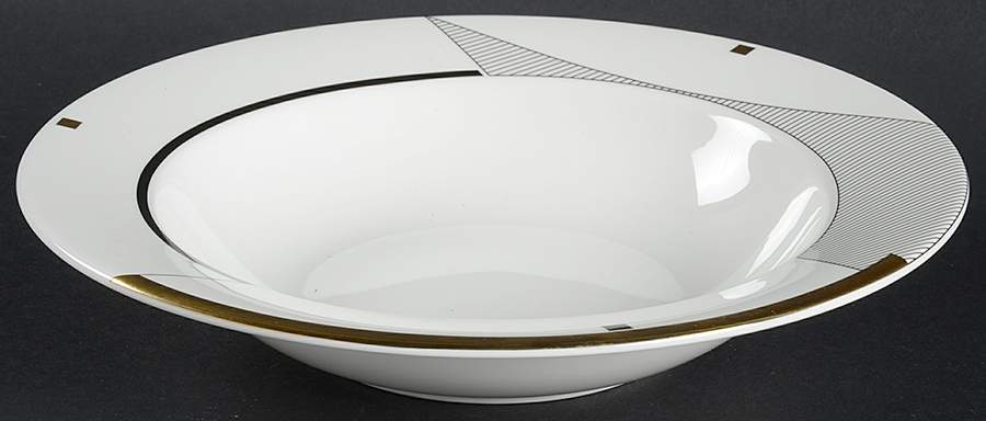 Geometry Gold Large Rim Soup Bowl by Mikasa-1