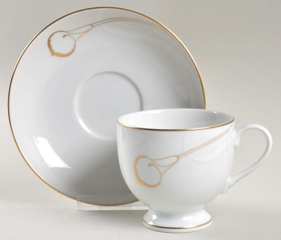 Candlelight Gold Footed Cup & Saucer Set by Mikasa-1