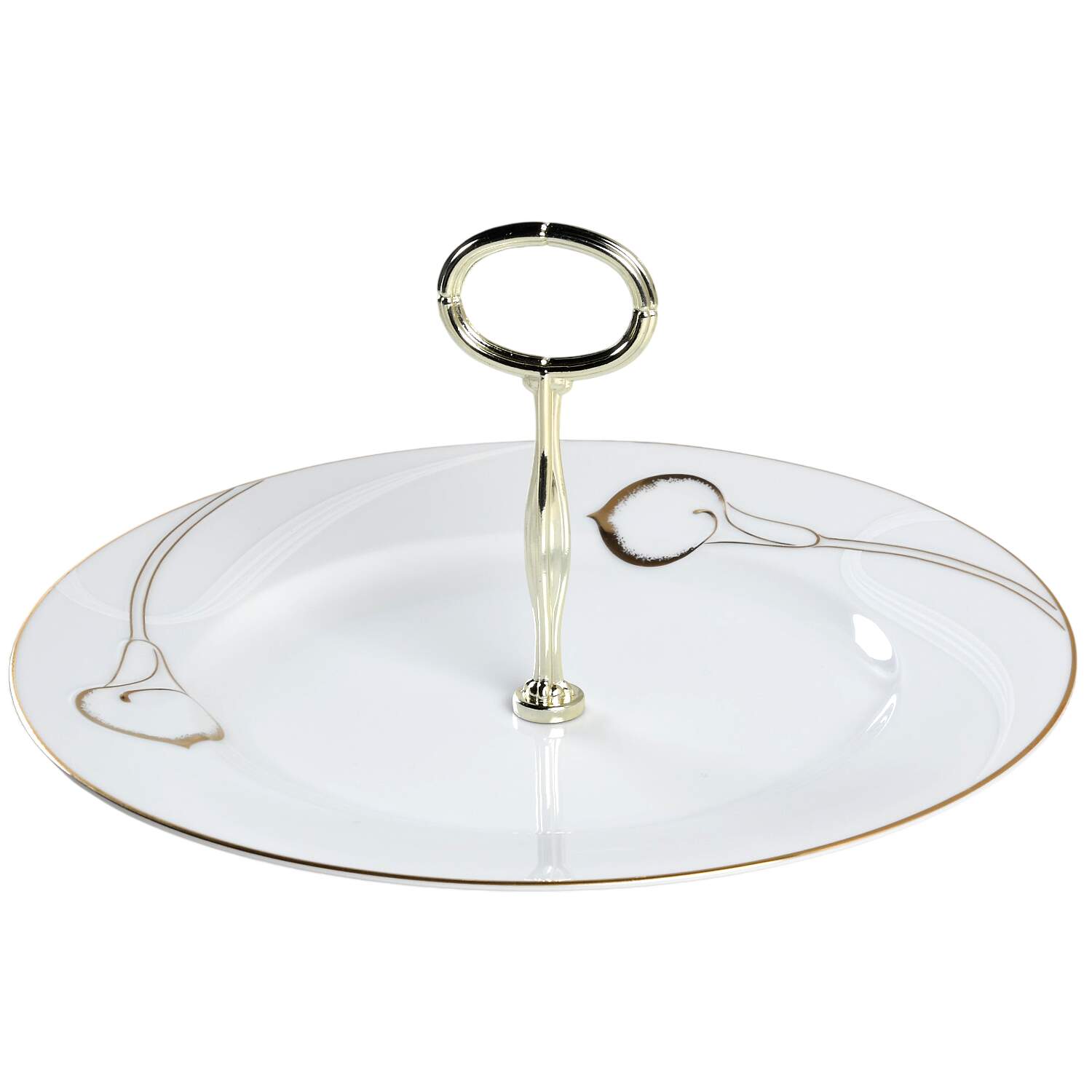Candlelight Gold Round Serving Plate with Center Handle (Dp) Hc by Mikasa-1