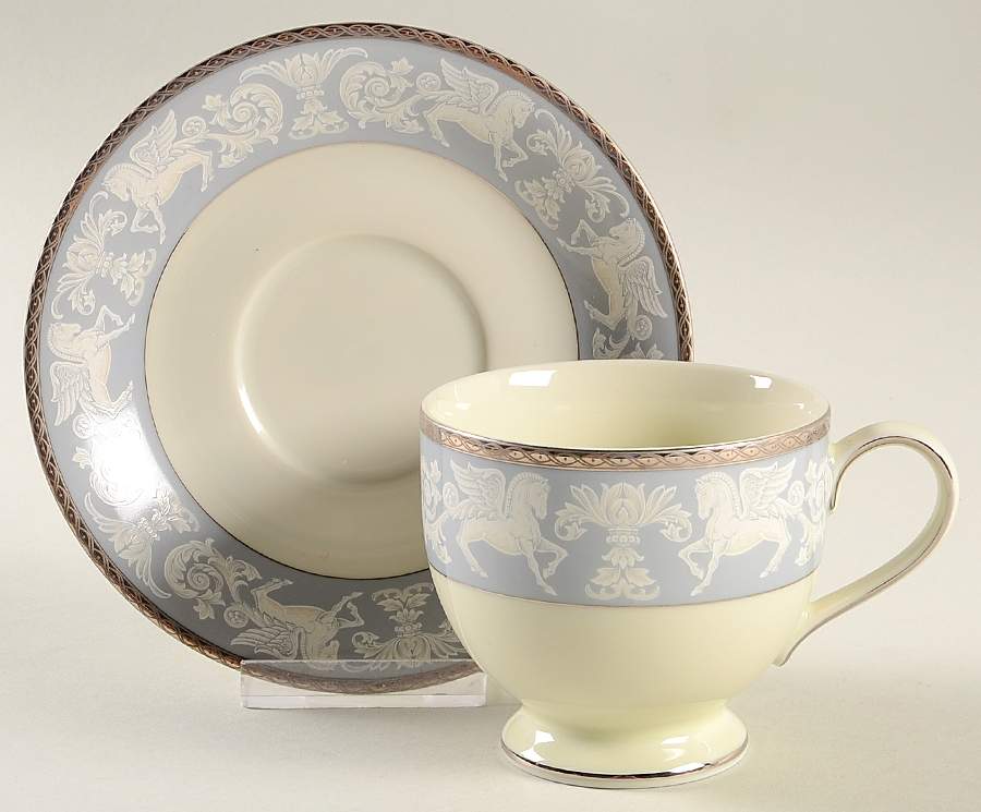 Gothic Crest Footed Cup & Saucer Set by Mikasa-1