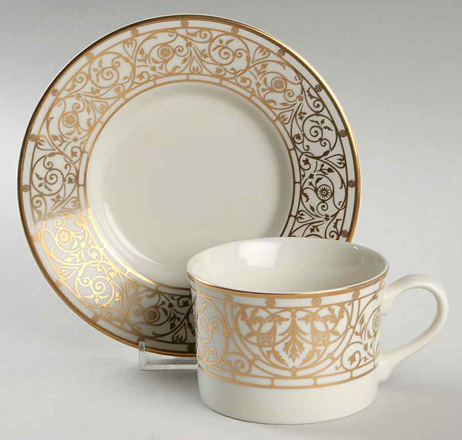 Victorian Gold Flat Cup & Saucer Set by Mikasa-1