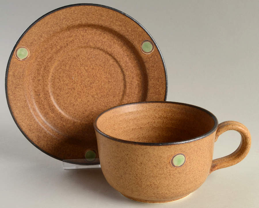 Sandstone Jumbo Cup & Saucer Set by Mikasa-1
