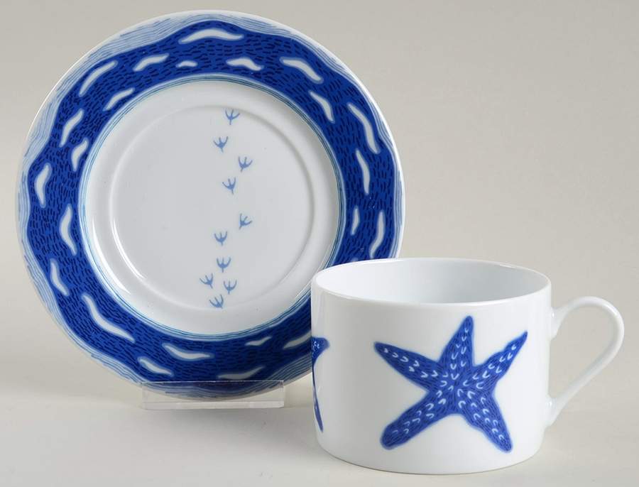 Seashore Flat Cup & Saucer Set by Muirfield-1