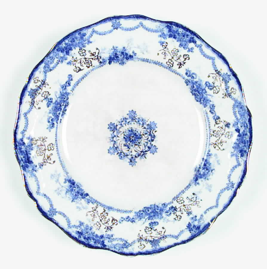Abbot Blue Bread & Butter Plate by John Maddock & Sons-1